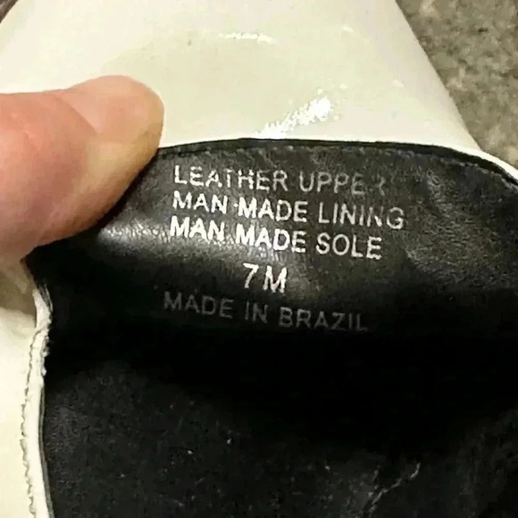 Anthropologie M4de White Patent Leather Loafers Size 7 - Picture 6 of 6